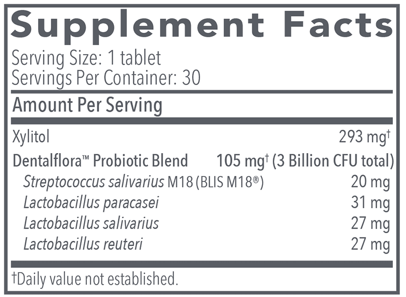 Dentalflora Supplement Facts