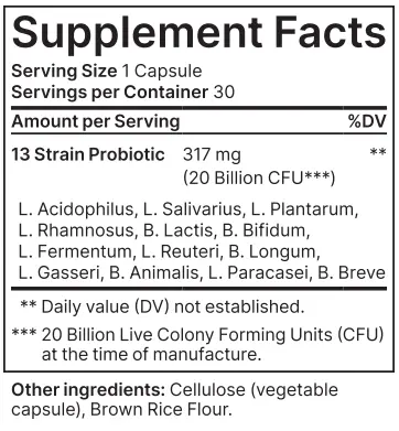 Youthful Digest Supplement Facts